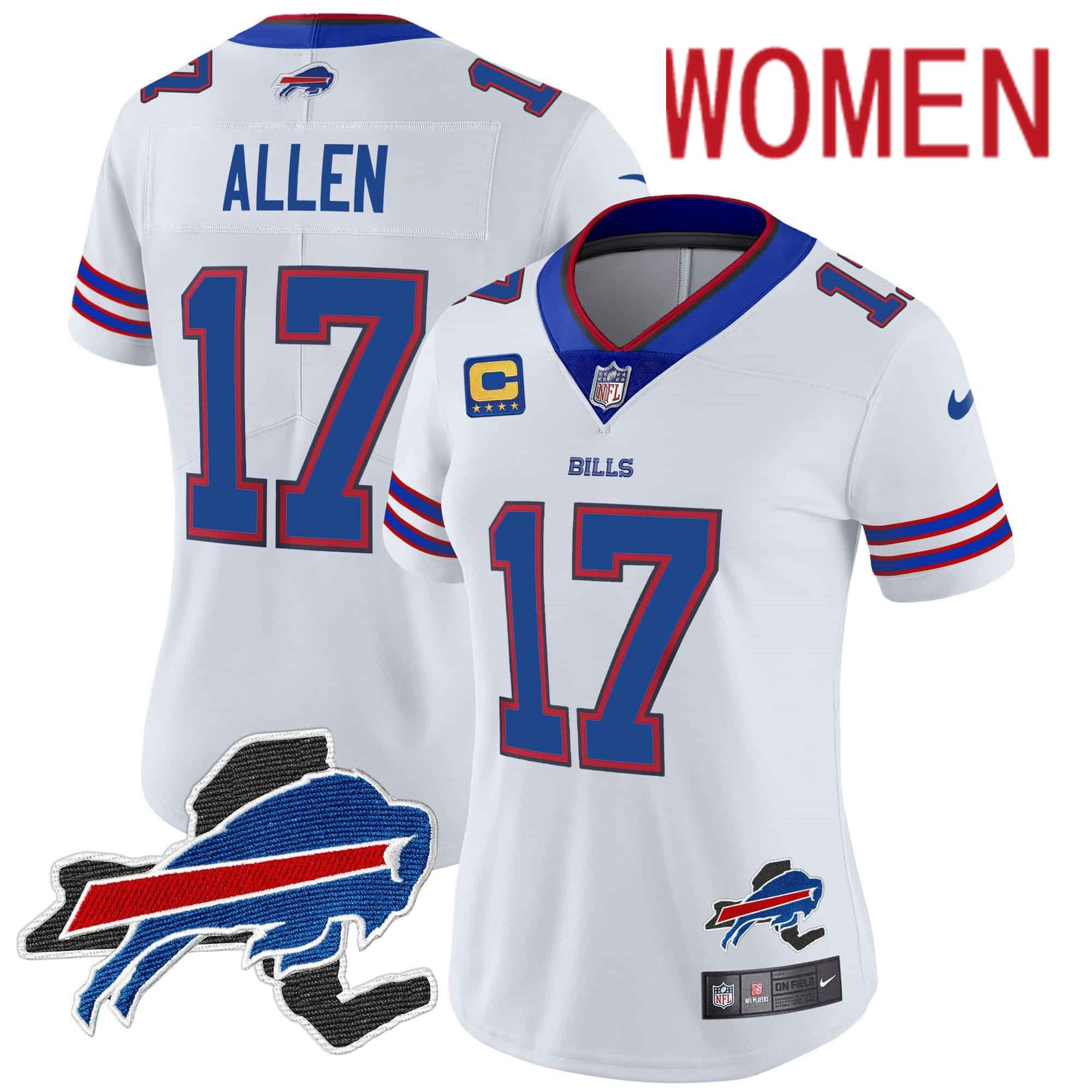 Women Buffalo Bills #17 Allen White 2024 Nike Patch Vapor Limited NFL Jersey